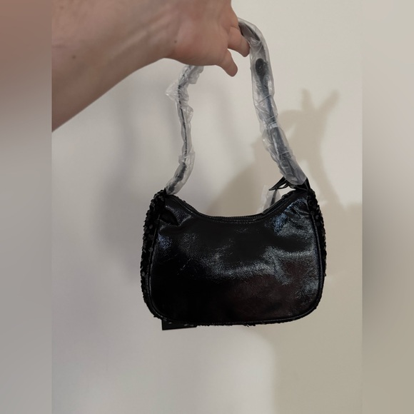 NICOLE MILLER NWT Black Sequin Baguette Bag - $60 Retail - No Cancels - Picture 5 of 5